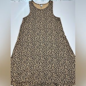 Women’s Animal Print Sleeveless Knit Old Navy Mini-Dress EUC